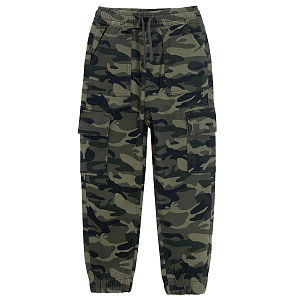 Military cargo style pants with cord