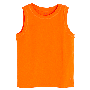 Orange sleeveless T-shirt
