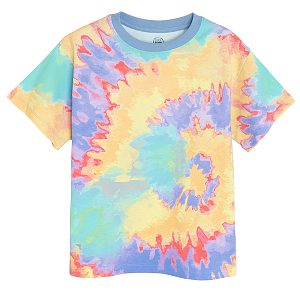 Blue and yellow tie dye T-shirt