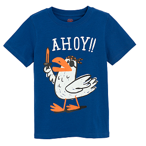 Blue T-shirt with seagull print