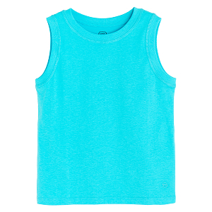 Light blue sleeveless T-shirt