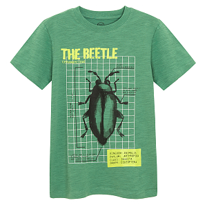 Green T-shirt with beetle print