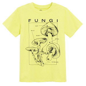 Green T-shirt with Fungi print