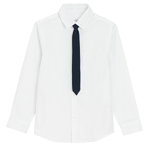 Πουκάμισο μακρυμάνικο λευκό με αποσπώμενη γραβάτα