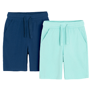 Blue and turquoise shorts with cord- 2 pack