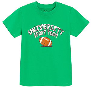 Μπλούζα πράσινη κοντομάνικη με στάμπα University Sport Team