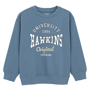 Φούτερ μπλε με στάμπα University Hawkins