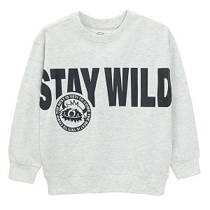 Φούτερ γκρι με στάμπα STAY WILD