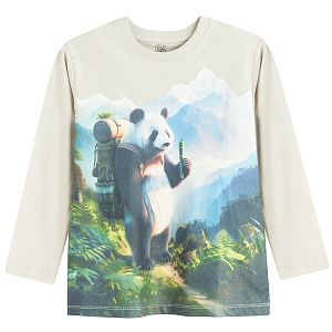 Μπλούζα μακρυμάνικη με στάμπα ζωάκι panda