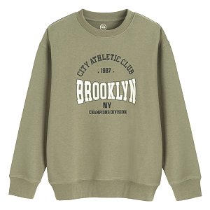Φούτερ χακί με στάμπα BROOKLYN