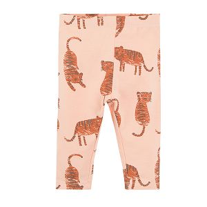 Pink leggings with tigers print