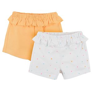 Yellow and white polka dot shorts 2-pack