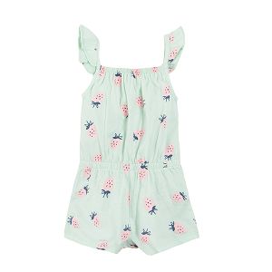 Sleeveless jumpsuit with shorts and strawberries print
