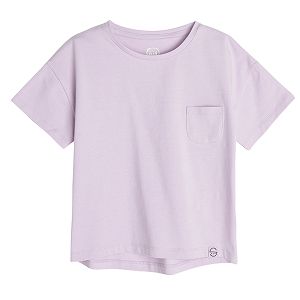 Violet short sleeve blouse with chest pocket