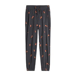 Trousers with cord and elastic band with tigers print
