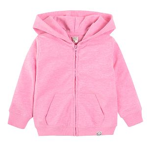 Pink zip through hoodie