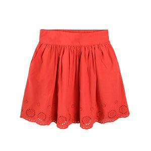 Red skirt with lace details