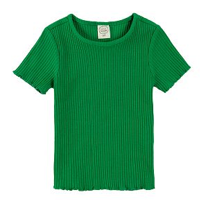Green short sleeve blouse