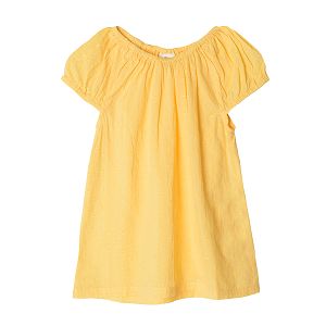 Yellow long short sleeve blouse