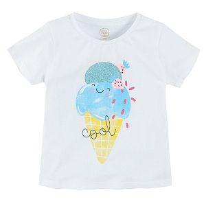 Short sleeve blouse with ice cream print
