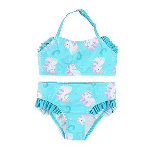 Bikini swimming suit with unicorns print