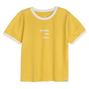 Μπλούζα κοντομάνικη κίτρινη HEALTHY LIFE STYLE
