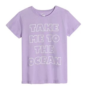 Short sleeve blouse take me to the ocean print