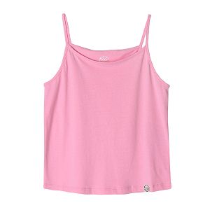 Pink sleeveless blouse with suspenders