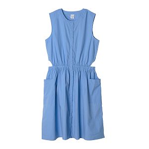 Blue sleeveless dress with cutouts
