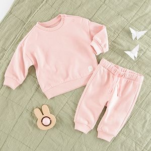 Pink jogging set sweatshirt and jogging pants