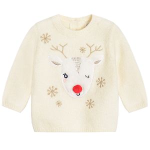 Cream sweatshirt with reindeer