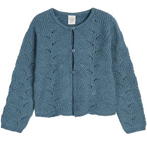 Blue knitted cardigan