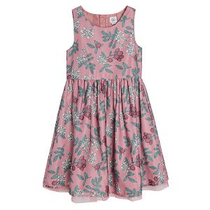 Pink floral party dress