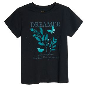 Μπλούζα κοντομάνικη μαύρη με στάμπα Dreamer