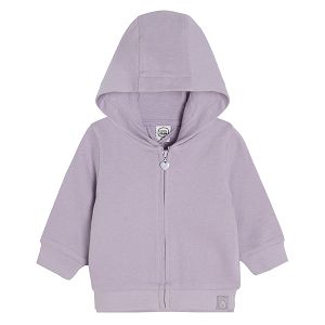 Violet zip through hooded sweatshirt