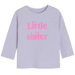 Light violet long sleeve T-shirt with print