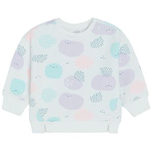 Cream sweatshirt with pastel prints