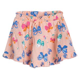 Pink skirt with butterflies print