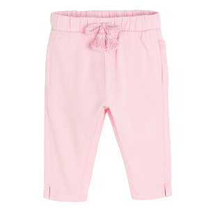 Pink jogging pants with adjustable waist