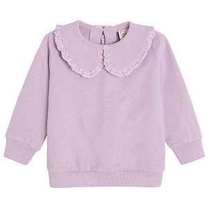 Violet sweatshirt with collar