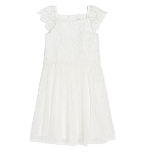Φόρεμα λευκό με δαντέλα
