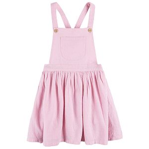 Pink dungaree with shirt and pocket on the top