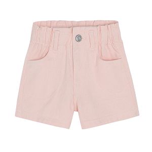 Pink sorts with elastic waist and button