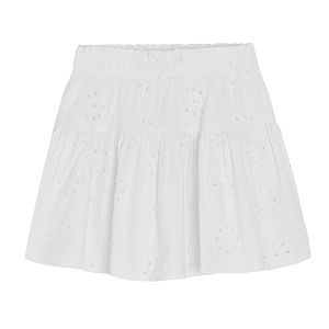 White skirt with flower pattern