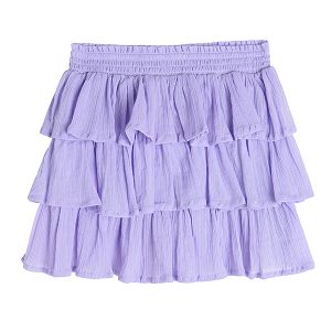 Violet skirt with elastic waist and ruffles