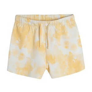 Yellow shorts with adjustable waist