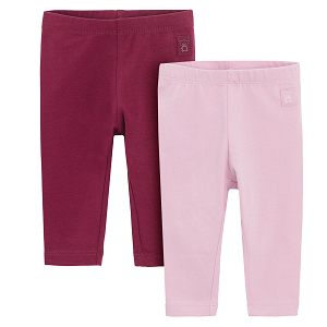 Pink and burgundy leggings - 2 pack
