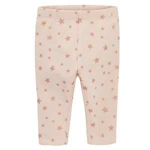Pink jeggings with small stars print
