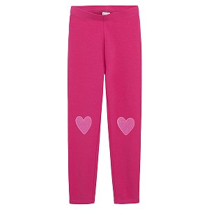 Fucshia leggings with hearts on the knees