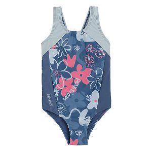 Blue florar bathing suit